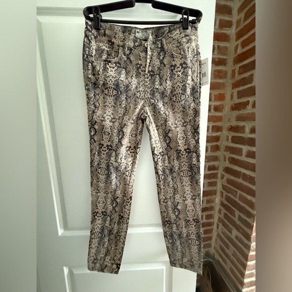 Free People Pants - NWT Free People Snakeskin Skinny - Taupe Combo